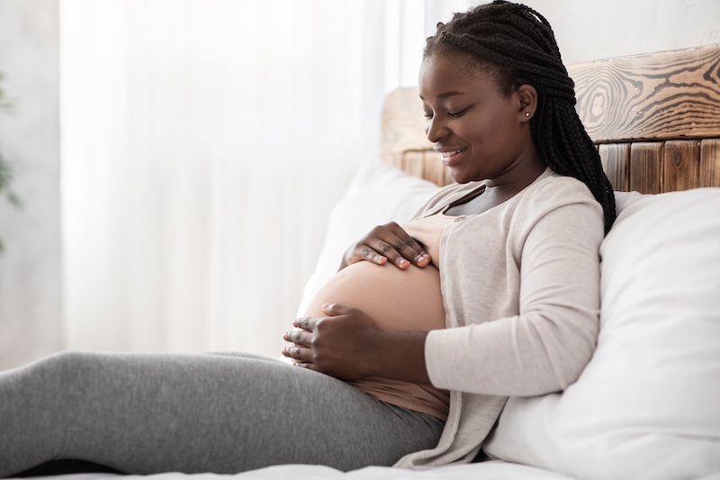 Pregnant woman getting ultrasound